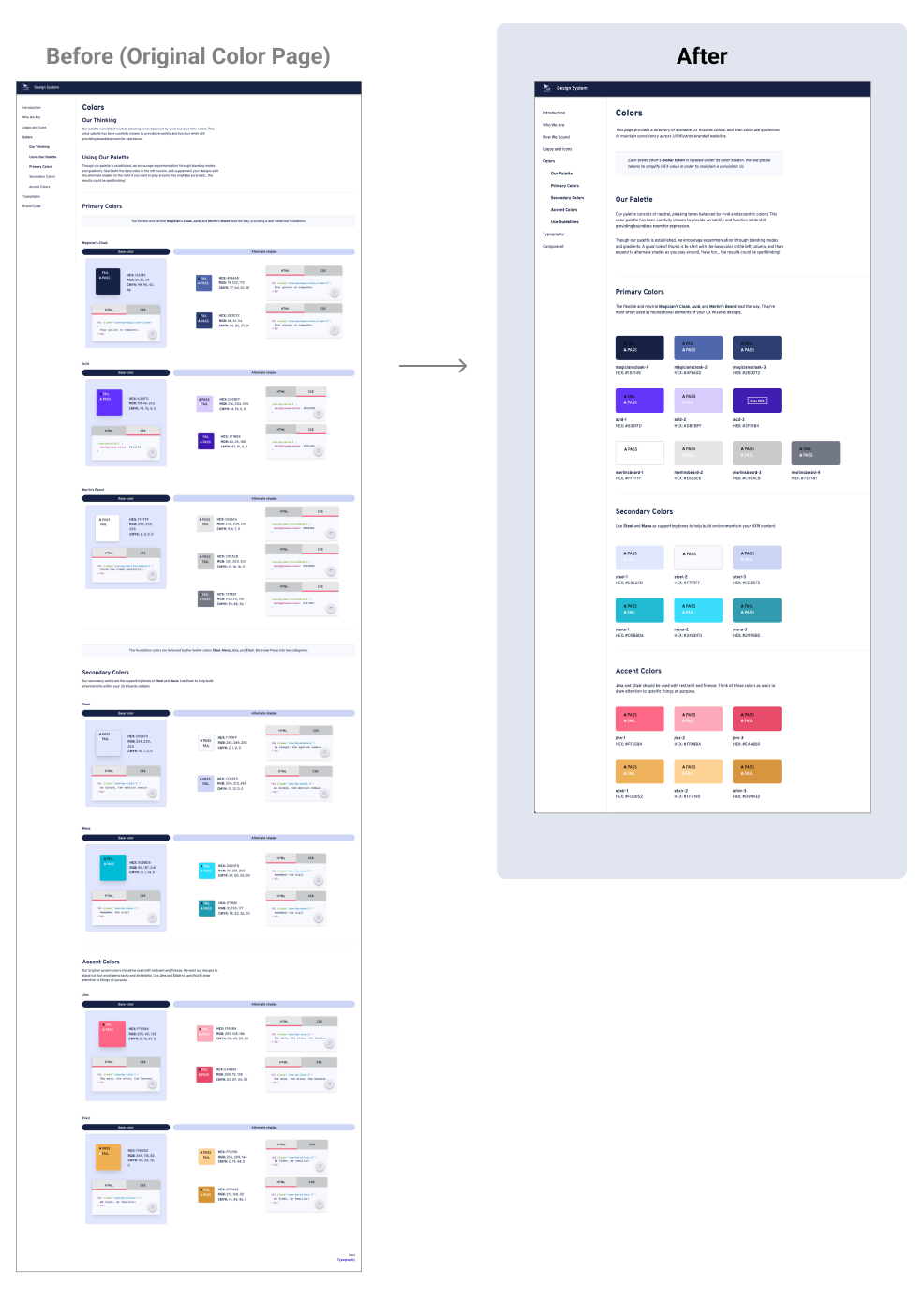 exsisting colors page